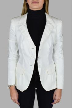 推荐Women's Luxury Jacket   Prada White Blazer With Scalloped Collar商品