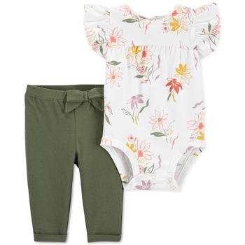 推荐Baby Girls 2-PC. Floral-Print Bodysuit & Pants Set商品