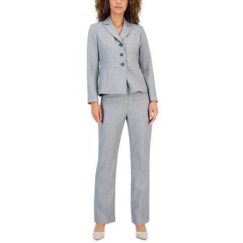商品Le Suit | Three-Button Seamed Jacket & Kate Pants, Regular and Petite Sizes,商家Macy's,价格¥920图片