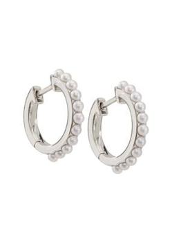 商品Ajoa by Nadri | Rhodium Plated & 2 MM Faux Pearl Huggie Earrings,商家Saks OFF 5TH,价格¥128图片