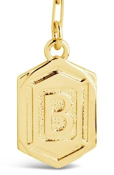 Sterling Forever | 14K Gold Plated Hexagon Tag Initial Pendant Necklace 4.5折, 独家减免邮费