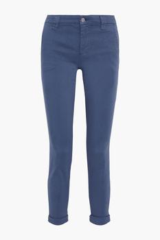 J Brand | Paz cropped cotton-blend sateen skinny pants商品图片,3.9折