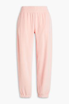 商品Alexander Wang | Crystal-embellished cotton-blend velour tapered pants,商家THE OUTNET US,价格¥1231图片