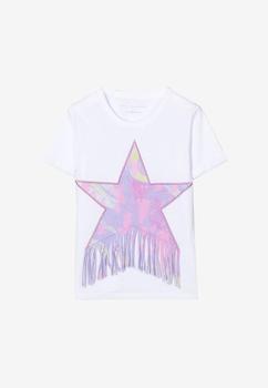 Stella McCartney | Girls Fringe Star Crewneck Short-Sleeved T‐Shirt商品图片,
