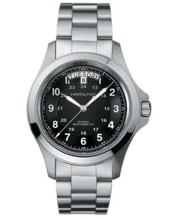 汉密尔顿手表, Hamilton | Hamilton Khaki Field King Auto 40MM Day-Date Black Dial  Men's Watch H64455133商品图片 6.8折