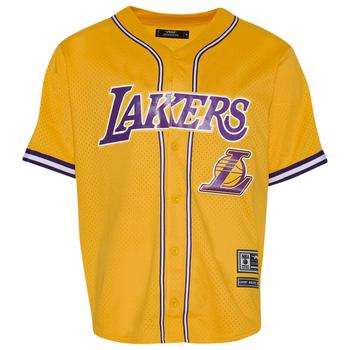 Pro Standard | Pro Standard Lakers NBA Button Up Mesh T-Shirt - Men's商品图片,4.9折, 满$120减$20, 满$75享8.5折, 满减, 满折