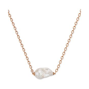 商品EFFY® Cultured Freshwater Baroque Pearl (26x18mm) 18" Pendant Necklace in 14k Rose Gold图片