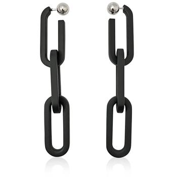 Burberry | Ladies Black Chain Link Drop Earrings商品图片,2.3折, 满$275减$25, 满减