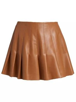 推荐Carter Faux Leather Pleated Miniskirt商品