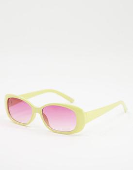 ASOS | ASOS DESIGN oval sunglasses with pink lens商品图片,6.2折