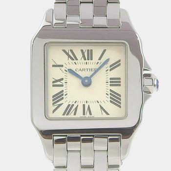 [二手商品] Cartier | Cartier White Stainless Steel Santos Demoiselle W25064Z5 Quartz Women's Wristwatch 20 mm商品图片,