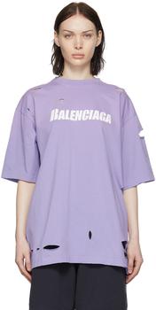 Balenciaga | 紫色棉质 T 恤商品图片,