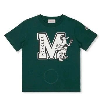 Moncler | Kids Dark Green Logo Print T-Shirt,商家Jomashop,价格¥730