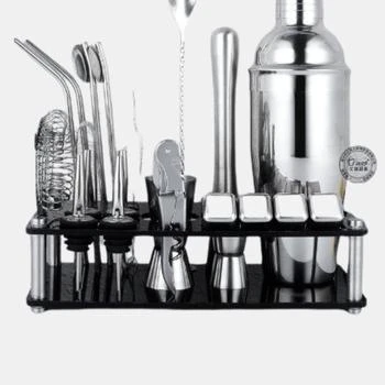Vigor | Perfect Party boy Gift 23-Piece Stainless Steel Bartender Kit with Acrylic Stand & Cocktail Recipes Booklet, Tools for Drink Mixing Bulk 3 Sets,商家Verishop,价格¥798