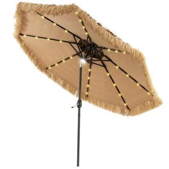 Hivvago | 9 Feet Solar Powered Thatched Tiki Patio Umbrella with Led Lights.,商家Premium Outlets,价格¥1545