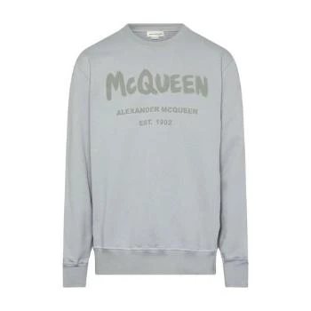 Alexander McQueen | 【特惠8.4折】包邮包税【预售7天发货】 ALEXANDER MCQUEEN 男士 卫衣 Graffiti 运动衫  688713QUZ81912 AMQE374BGRY 8.9折, 包邮包税, 独家减免邮费