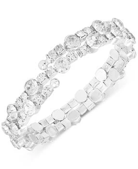 GUESS | Silver-Tone Crystal Coil Tension Bracelet,商家Macy's,价格¥262