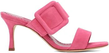 Manolo Blahnik | Pink Gable Heeled Sandals 3.0折