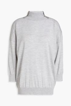 Brunello Cucinelli | Bead-embellished mélange cashmere and silk-blend turtleneck sweater商品图片,4折