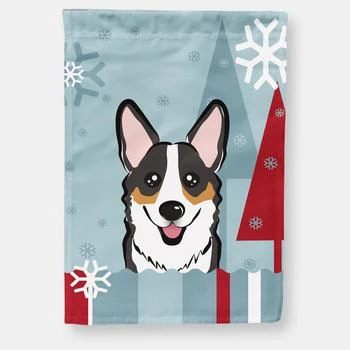 Caroline's Treasures | 28 x 40 in. Polyester Winter Holiday Tricolor Corgi Flag Canvas House Size 2-Sided Heavyweight,商家Verishop,价格¥327