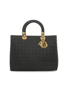 [二手商品] Dior | Lady Dior Nylon GHW Large Cannage No Strap Top Handle Bag 