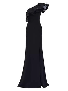 Tadashi Shoji | Ruffled One-Shoulder Gown,商家Saks Fifth Avenue,价格¥3436