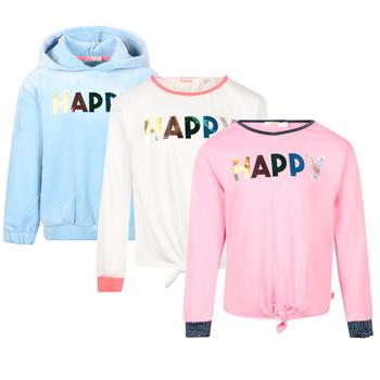 Billieblush | Happy iridescent print velour hoodie and long sleeved t shirts set in light blue white and pink商品图片,5折×额外7.5折, 满$715减$50, $714以内享9.3折, 满减, 额外七五折
