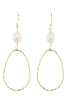 Argento Vivo Sterling Silver | Imitation Pearl Ring Drop Earrings,商家Nordstrom Rack,价格¥151