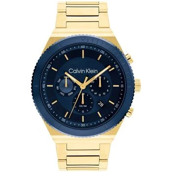 Calvin Klein | Men's Gold-Tone Stainless Steel Bracelet Watch 44.5mm 7折×额外8.5折, 额外八五折