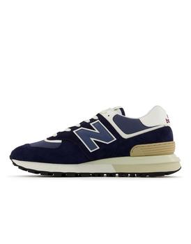new balance 574, New Balance | New Balance 574 premium trainers in navy and tan商品图片 