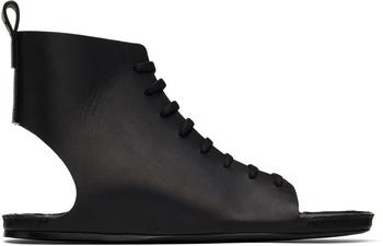 Giorgio Armani | Black Leather Gladiator Sandals商品图片,额外8.5折, 独家减免邮费, 额外八五折