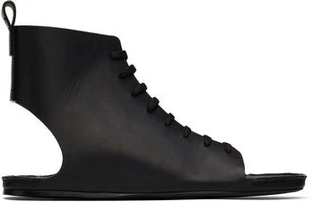 Giorgio Armani | Black Leather Gladiator Sandals 