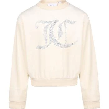 Juicy Couture | Silver crystal big logo diamante velour sweatshirt 5.9折×额外8.5折, 额外八五折