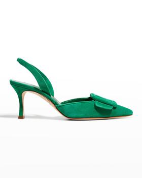 Manolo Blahnik长筒靴, Manolo Blahnik | Maysli Buckle Suede Slingback Pumps商品图片 满$400减$100, 满减