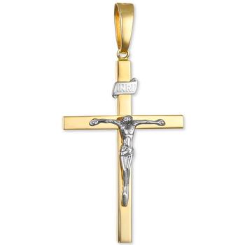 商品Macy's | Two-Tone Crucifix Pendant in 14k Gold & White Gold,商家Macy's,价格¥4014图片