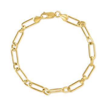 Effy | EFFY® Men's Polished Link Bracelet in 14k Gold-Plated Sterling Silver商品图片,