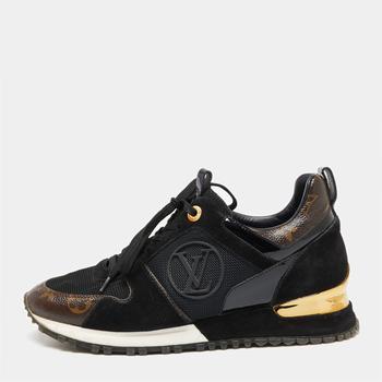 路易威登真假, [二手商品] Louis Vuitton | Louis Vuitton Brown/Black Monogram Coated Canvas, Mesh and Suede Run Away Sneakers Size 36.5商品图片 8.2折, 满1件减$100, 满减
