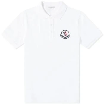 Moncler | White Logo Embroidered Short Sleeves Polo Shirt 7.5折, 满$75减$5, 满减