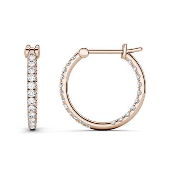 Charles & Colvard, Charles & Colvard | Moissanite Hoop Earrings 3/8 ct. t.w. Diamond Equivalent in 14k White Gold or Rose Gold商品图片 8折