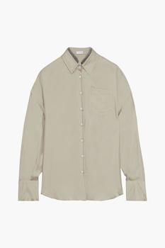 Brunello Cucinelli海淘, Brunello Cucinelli | Bead-embellished silk-twill shirt商品图片 2.9折