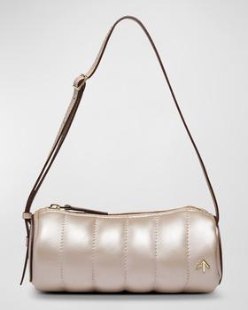 Manu Atelier | Mini Cylinder Padded Metallic Shoulder Bag商品图片,