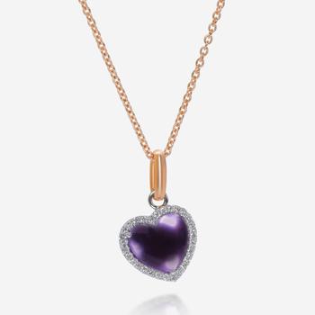 商品Mimi Milano | Mimi Milano Juliet 18K Rose And White Gold, Amethyst And Diamond Pendant Necklace P450C8AB,商家Shopworn,价格¥6912图片