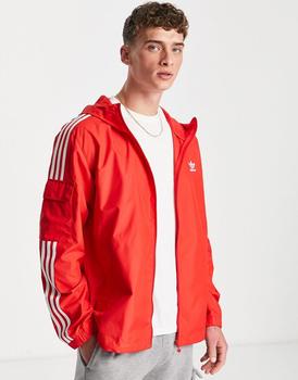 adidas外套多少钱, Adidas | adidas Originals Adicolor Classics 3-Stripes zip up windbreaker in red商品图片 