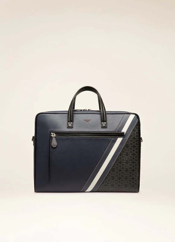bally 包单肩包, Bally | BALLY 男士海军蓝色皮革公文包 6301315商品图片 独家减免邮费