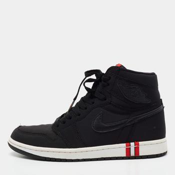 推荐Air Jordans Black Fabric Air Jordan 1 Paris Saint Germain Retro High Sneakers Size 41商品