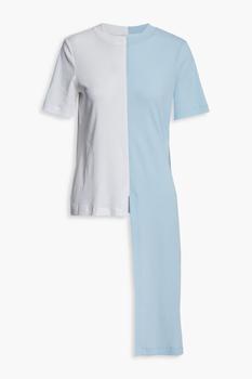 ROSETTA GETTY, ROSETTA GETTY | Asymmetric two-tone cotton-jersey T-shirt商品图片 4.5折