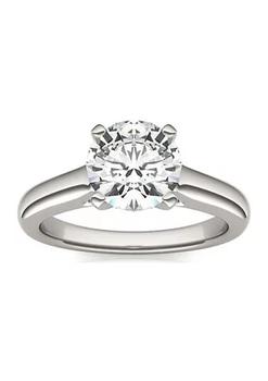 Charles & Colvard, Charles & Colvard | Charles & Colvard 1.9 ct. t.w. Lab Created Moissanite Cathedral Solitaire Ring in 14k White Gold商品图片 