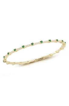 CHLOE AND MADISON | 14K Gold Plated Sterling Silver Cubic Zirconia Bangle Bracelet,商家Nordstrom Rack,价格¥649