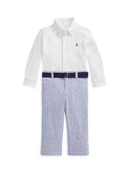 推荐Baby Boy's Shirt, Belt & Seersucker Pants Set商品