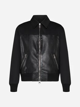 Alexander McQueen | Leather and fabric bomber jacket 5.0折